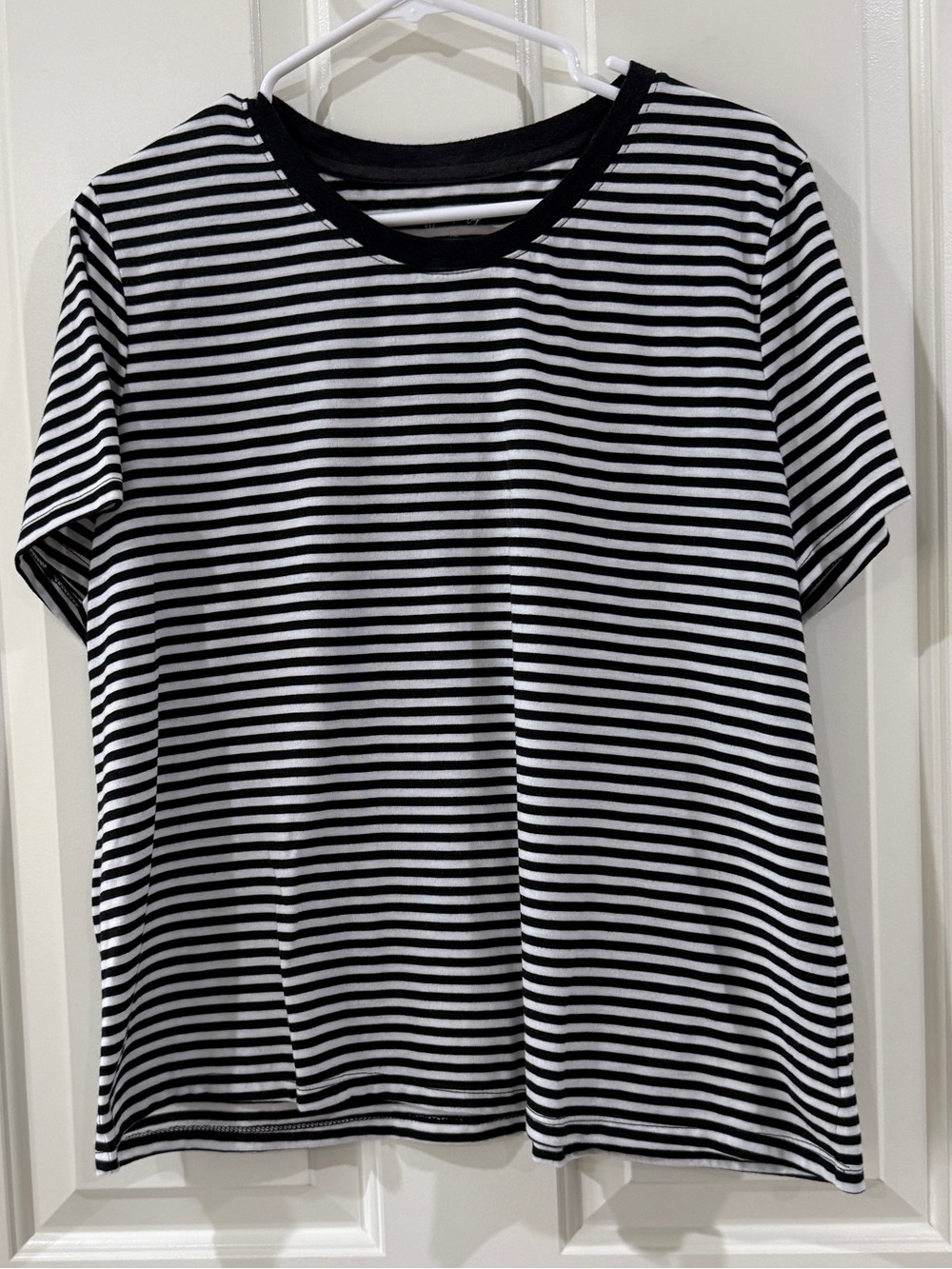 Wonderly Black & White Striped Short Sleeve Tee